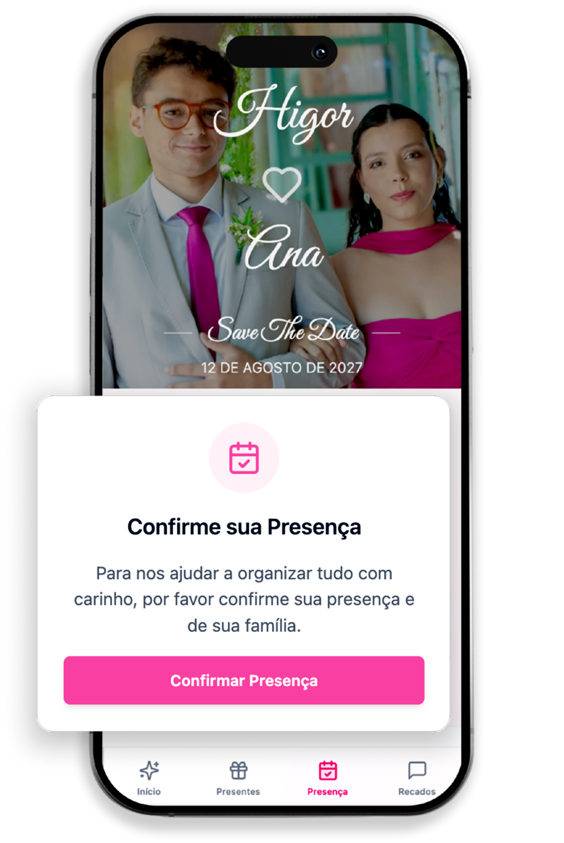 Convite de casamento digital no celular - ConviteLink